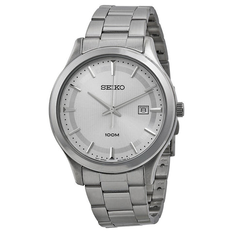 Seiko Silver Dial Stainless Steel men Watch - SUR047
