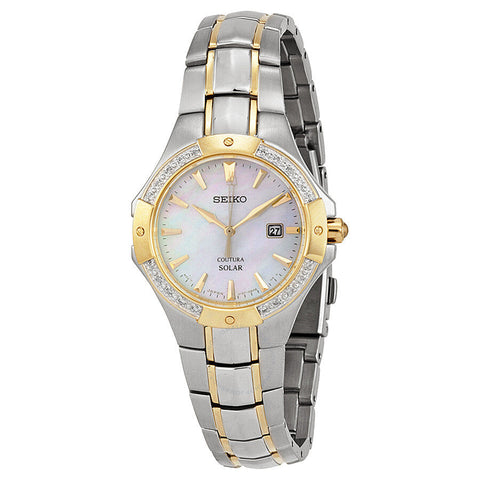 Seiko Solar Mother of Pearl Two-tone woman