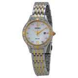 Seiko Solar White Dial Two-Tone Stainless Steel woman Watch SUT092