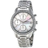 Seiko White Dial Chronograph Steel woman Watch SNDY21
