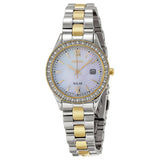 Seiko Solar Mother of Pearl Dial Two-tone woman Watch SUT074