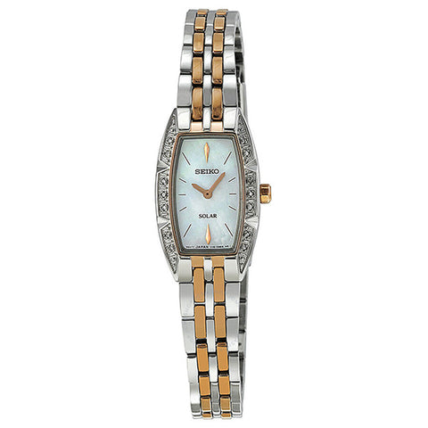 SEIKO Solar White Dial Two-Tone Stainless Steel woman Watch SUP154