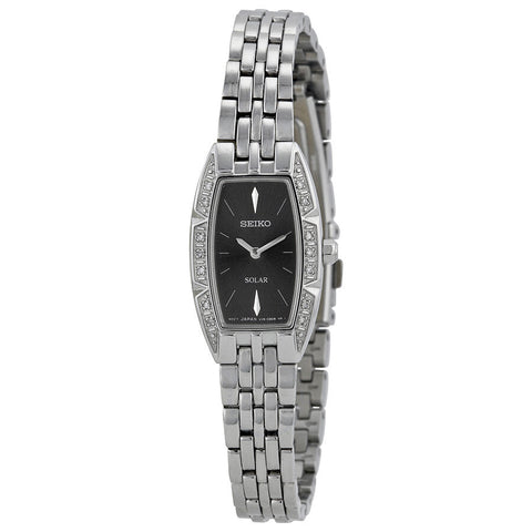 SEIKO Solar Black Dial Steel woman Watch SUP149