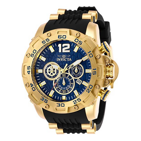 Invicta Pro Diver Chronograph 50mm Blue Dial Black Silicone men Watch 26407 SD