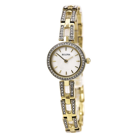 Bulova Crystal Mother of Pearl Dial woman Watch