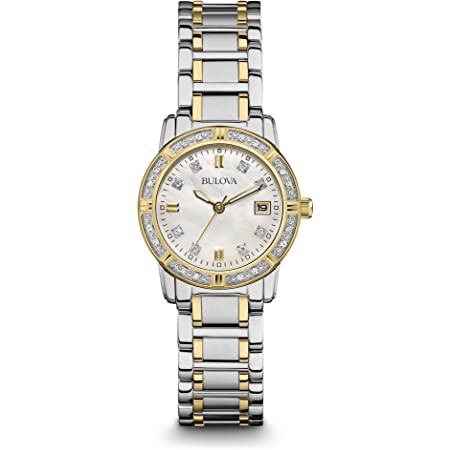Bulova woman' Two-Tone Sport Diamond Accent Watch with Mother-of-Pearl Dial