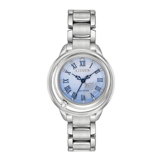 Cinderella Eco-Drive Stainless Steel & Diamond Bracelet Watch