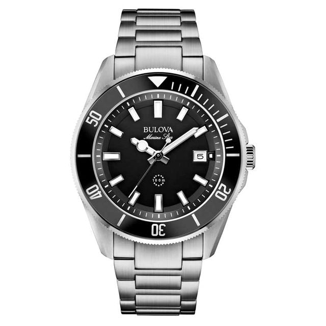 Bulova Marine Star Black Dial Stainless Steel men Watch
