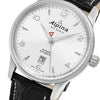 Alpina Automatic Silver Dial Black Leather men Watch - AL-525S4E6 - Pre-Owned